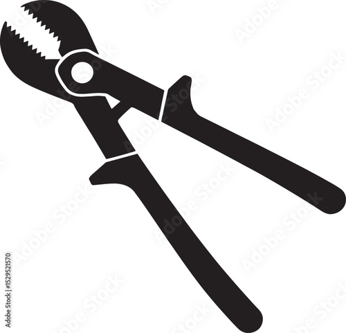 Black and white icon of slip joint pliers.
