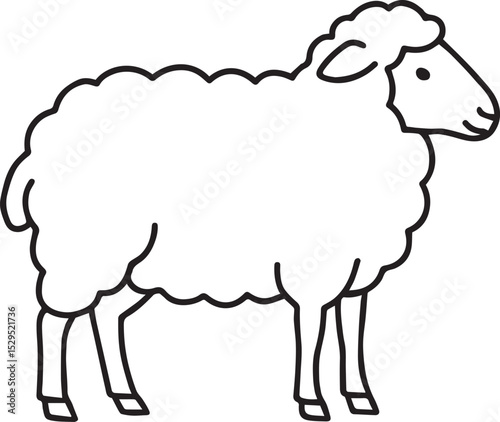 Sheep Animal Outline Line Art Vector Collection