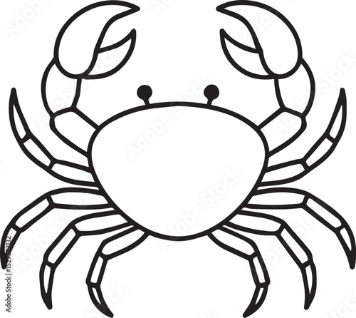 Rosie Crab Marine Animal Outline Line Art