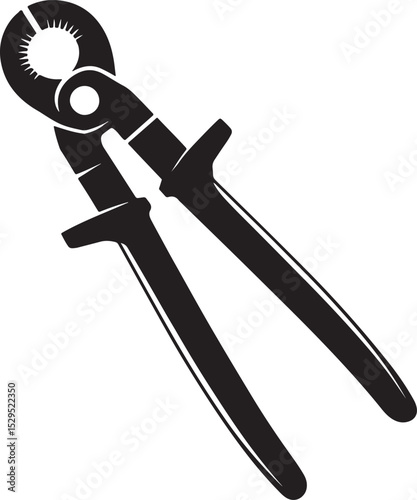 Black silhouette of a pair of pliers tool.