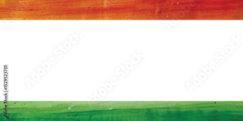 Abstract indian flag theme tricolor watercolor background saffron, orange, kesari, green, independence day, republic day, banner, 15 august, 26 january, Horizontal, Grunge, brush, stroke, vector,
