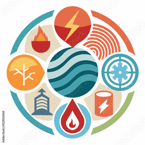 Disaster Risk Reduction Icons Vector Illustration on White Background