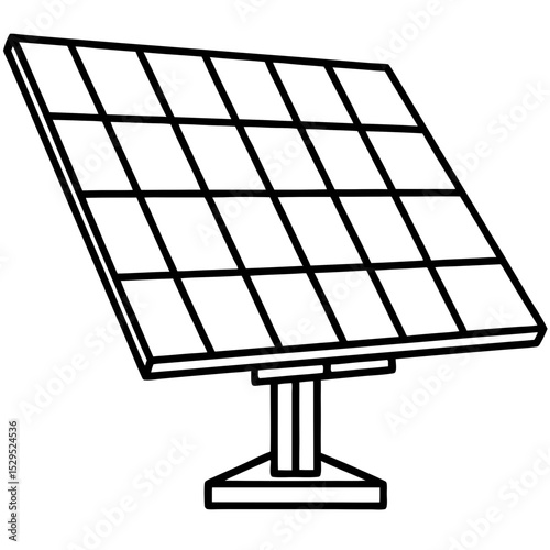 Minimal Solar Panel Vector Illustration on White Background