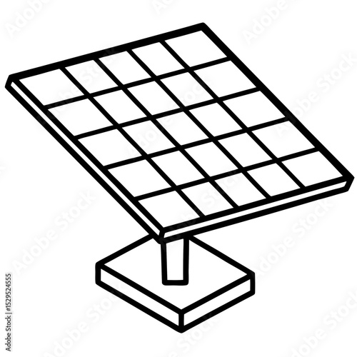 Minimal Solar Panel Vector Illustration on White Background