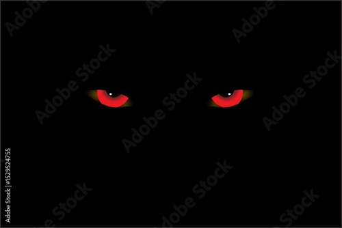 Dark Evil Eyes in the Shadows