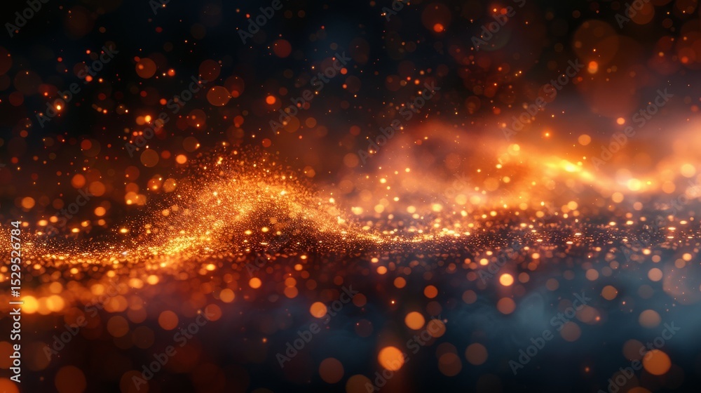 Obraz premium An enchanting abstract background shimmering with golden sparkles and lights, creating a magical atmosphere that evokes feelings of wonder, dreams, and abstract beauty.