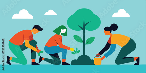 create-an-image-of-a-group-planting-a-tree-togethe.eps