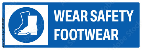 mandatory safety signs v2 uppercase text_wear safety footwear landscape size 1/2 a4,a3,a2,a1	
