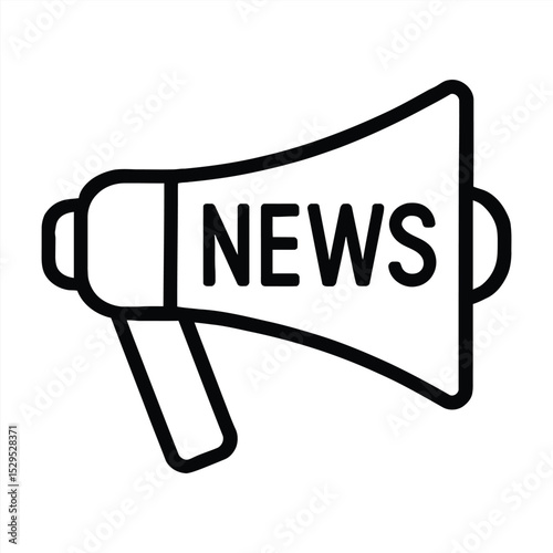 Megaphone Announcement: A bold graphic of a megaphone, clearly announcing the word "NEWS", symbolizing information dissemination and spreading awareness in a straightforward and impactful style.