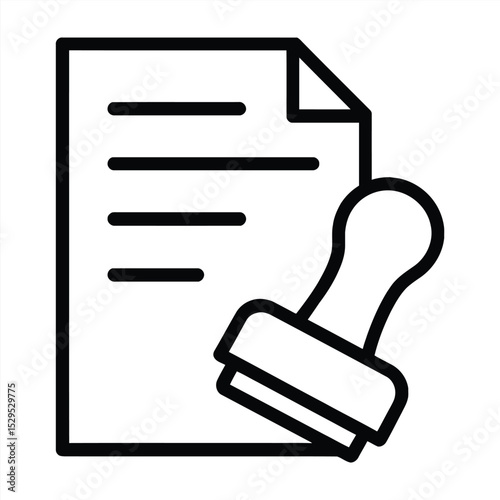 Document Stamped and Approved: A detailed illustration depicting a document, meticulously stamped for authentication and approval, suggesting a crucial moment in business or official processes.
