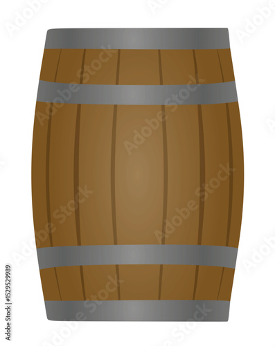 Old wooden barrel. vector illustration	
