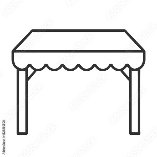 Minimalist Canopy Illustration: Clean lines define a simple canopy, a quintessential element of outdoor gatherings. The design's focus is on the interplay of form and function.