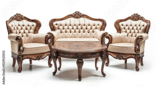 Classic furniture isolated on white background