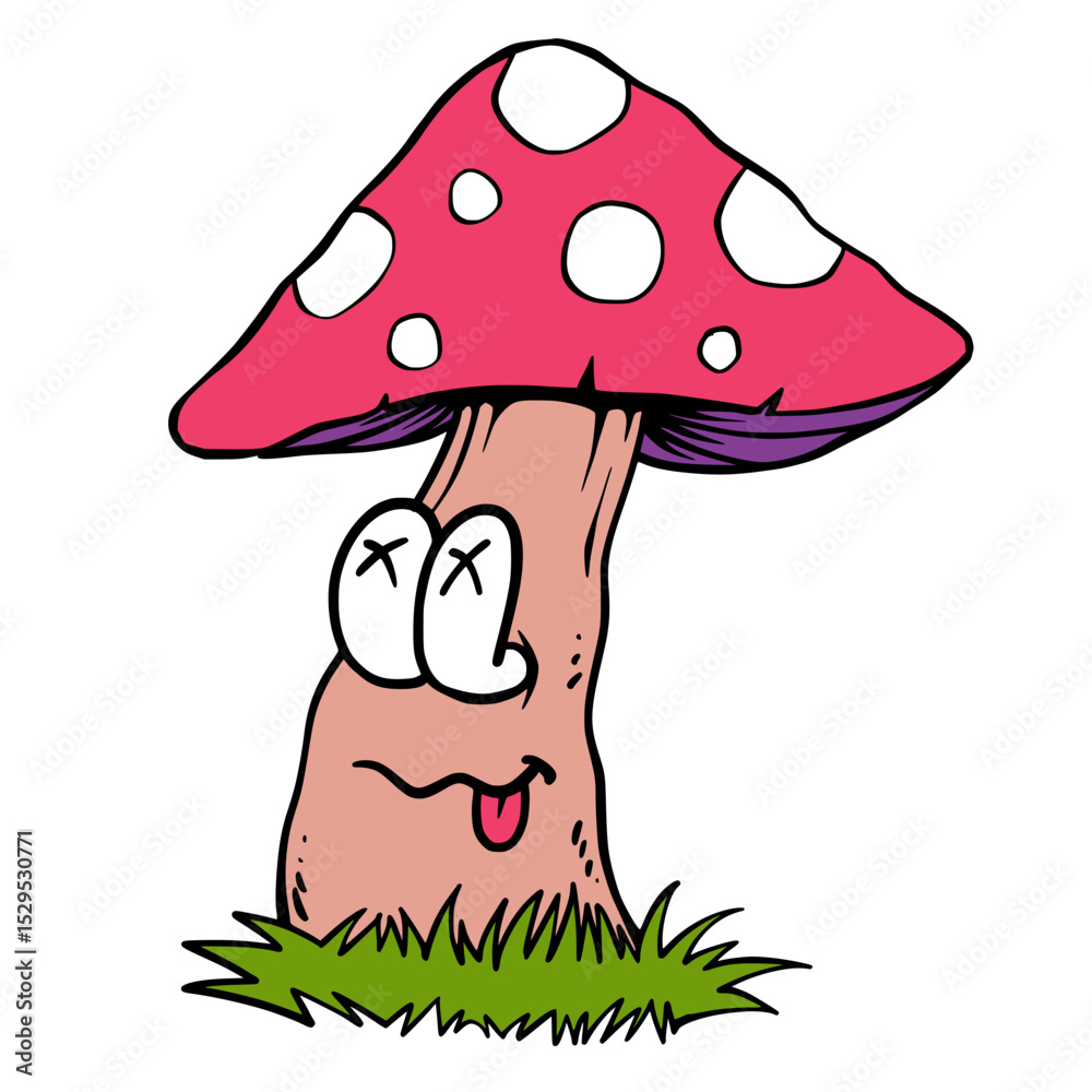 Cartoon monster mushroom vector hand drawing style Cartoon monster mushroom vector hand drawing style