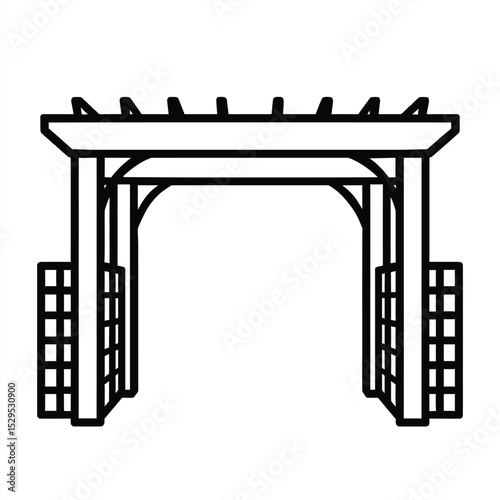 Garden Arbor: A classic garden arbor stands as a symbol of serenity and beauty, creating a welcoming gateway to the outdoor space. The simple design provides a beautiful frame for climbing plants.