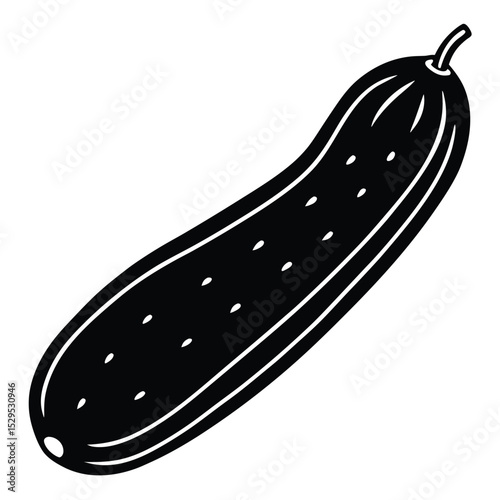 Black and white monochrome of a cucumber shows details clearly