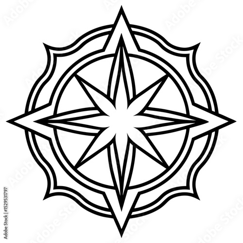Radiant Red Line Art Vector Graphic 