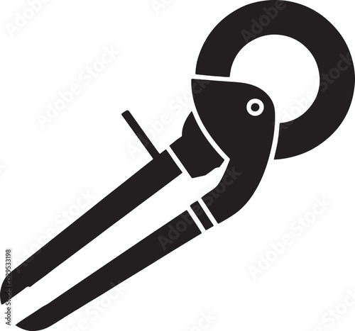 Black silhouette icon of a pipe wrench tool.