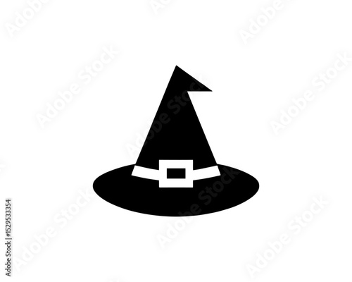Vector witch hat logo with modern shape