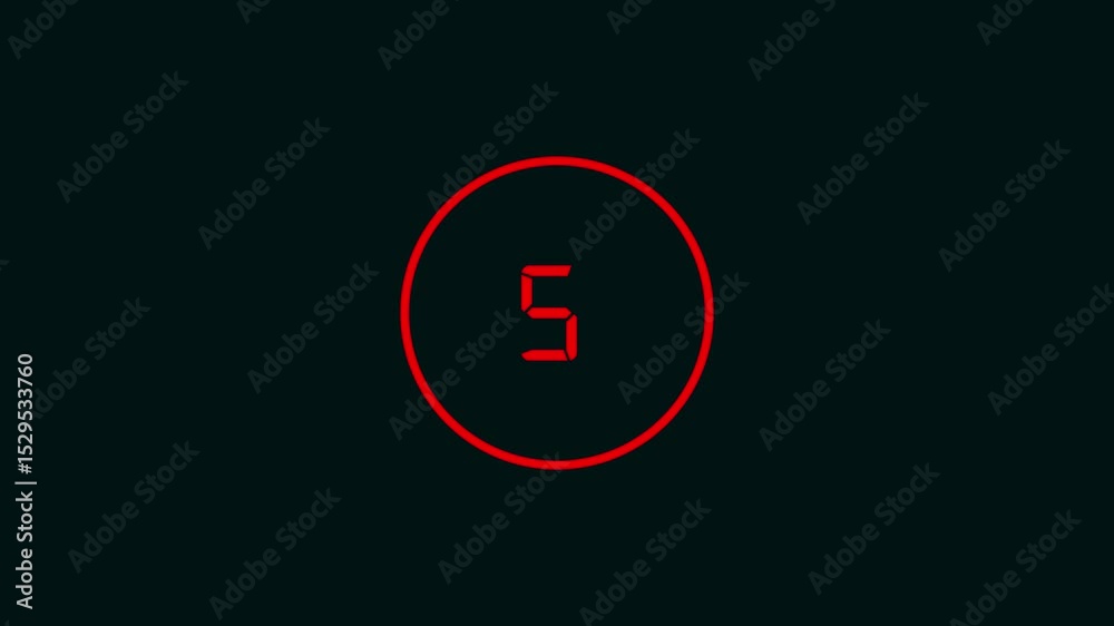 circle Loading bar animation with counting from 10 to 0 Loading circle animation on Black background.