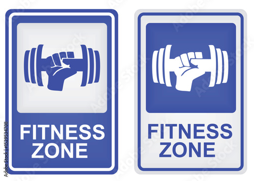 Fitness zone sign. vector illustration