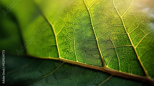 Macro texture of leaf veins backlit by the sun, glowing green with visible structure and organic grid