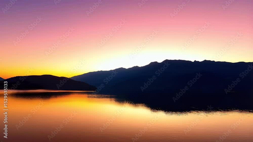Sunrise over mountain lake Sunrise over mountain lake