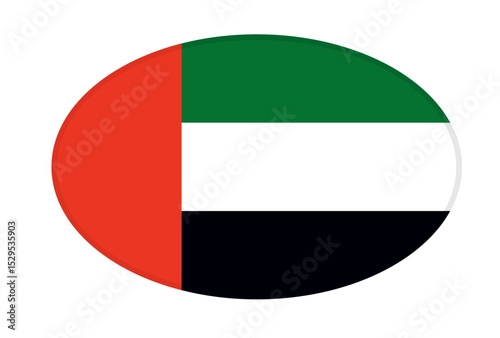 UAE flag ellipse shaped. vector	
