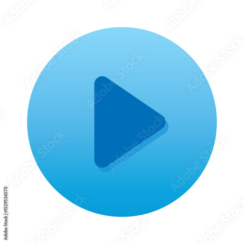 Play sign blue button. Blue play button Vector illustration isolated on a white background. Media, web and play symbol logo design, Digital Video Logo Design Template.