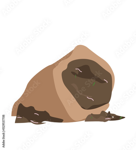 compost in sacks. Burlap sack filled with soil