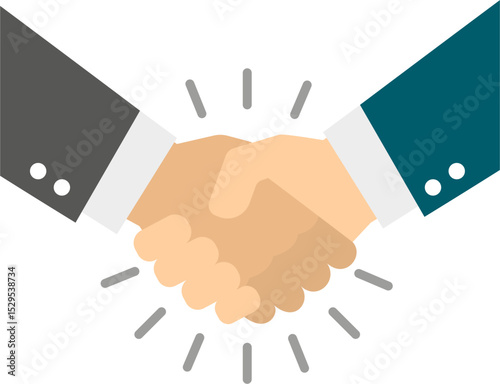 Business deal illustration showing two hands in a handshake agreement