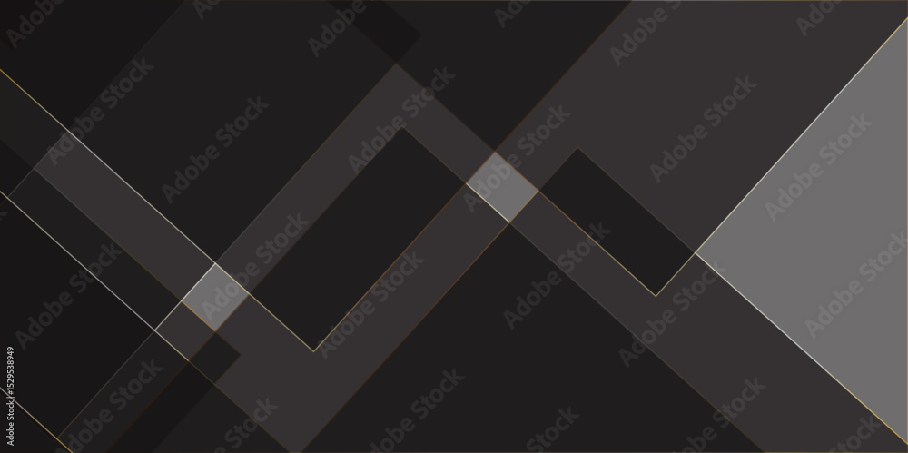 Obraz premium Modern black background corporate with gold lines .Modern silver grey white gold abstract geometric background with diamond shape and lines .square shapes template for business, card, flyer