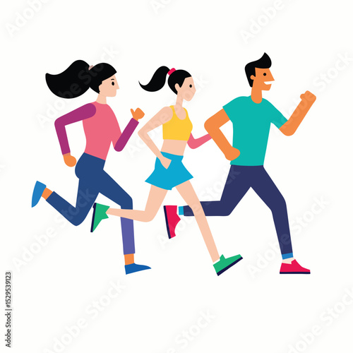 running  vector illustration