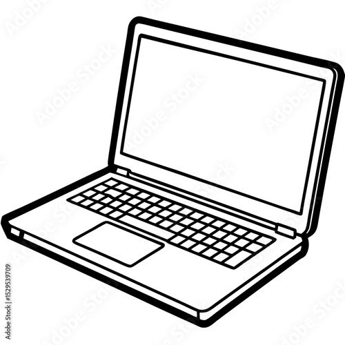 Minimal Laptop Vector on White Background