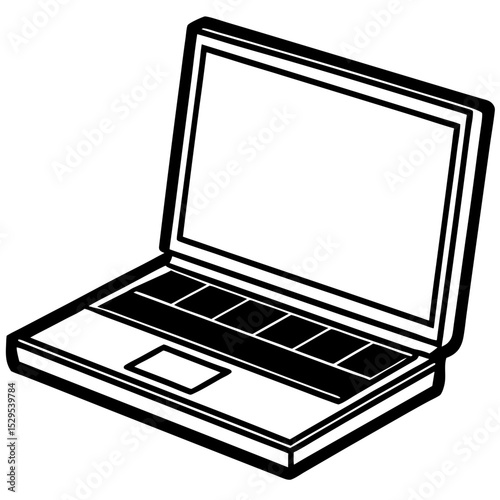 Minimal Laptop Vector on White Background