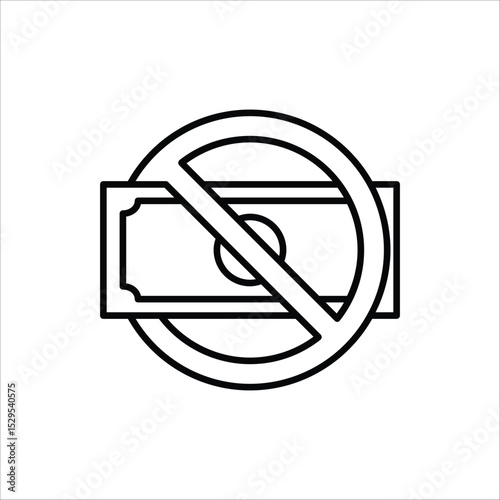 No money icon. Stop corruption crime symbol. Vector illustration for web design. Isolated on white background.