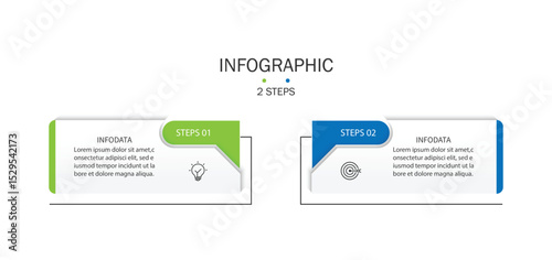 Business infographics. Infographics with 2 steps or options