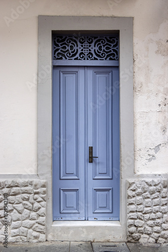 old wooden door in old town