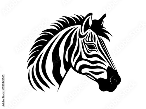 Zebra head logo illustration, white background