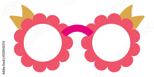 Pink flower shaped glasses with golden crown are perfect for celebrating Mardi Gras in style, adding a touch of elegance and whimsy to any festive occasion