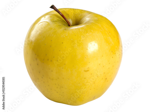 Fresh yellow apple isolated on transparent background