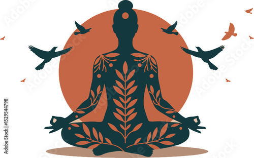 Find Inner Peace Yoga and Mindfulness Illustration