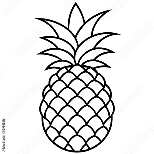 Simple Pineapple Vector on White Background