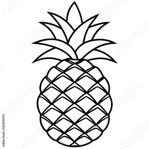 Simple Pineapple Vector on White Background