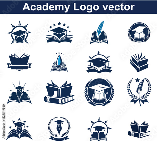 Modern academy logo design for educational institutions