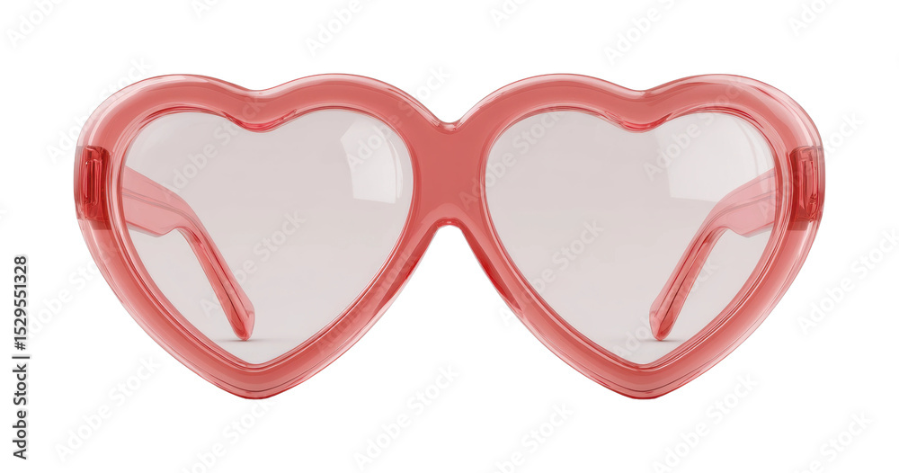Fototapeta premium PNG Pink heart-shaped glasses with transparent lenses