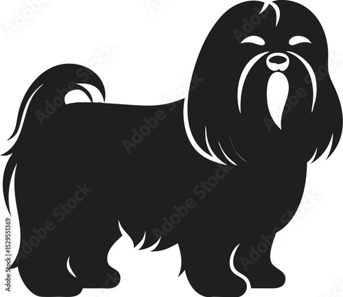 Shih Tzu dog silhouette elegant toy breed known for its distinctive coat and charm