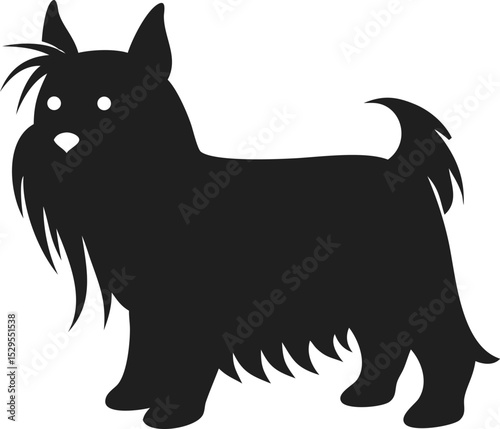Yorkshire Terrier silhouette elegant toy breed known for its distinctive coat and charm
