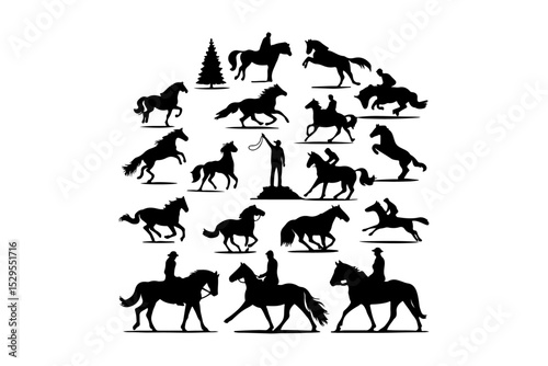 Dark Horse Silhouettes in Vector