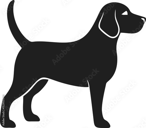 Beagle dog silhouette energetic and friendly breed known for its keen sense of smell